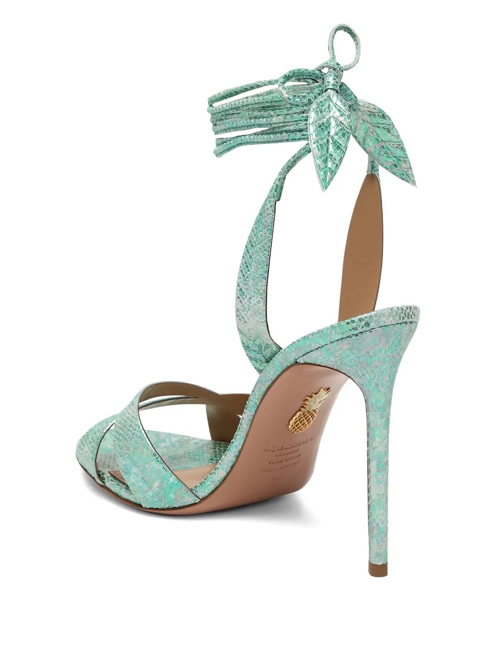 Like new Aquazzura 105mm leaf-detail ankle-tie sandals $1,095 38 - Picture 4 of 11